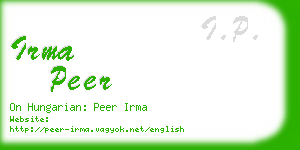 irma peer business card